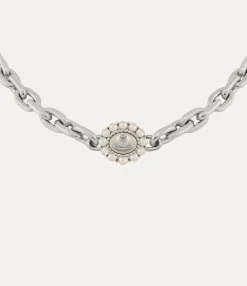 Necklaces|Vivienne Westwood Amaya Chain Necklace PLATINUM / CREAMROSE Pearl