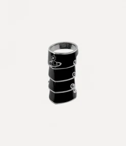 Rings|Classic Styles|Vivienne Westwood Artemis Ring PLATINUM / BLACK Resin