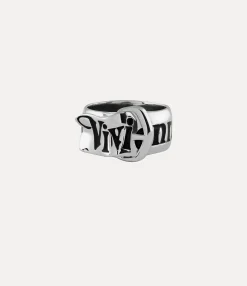 Rings|Classic Styles|Vivienne Westwood Belt Ring PLATINUM / BLACK Enamel