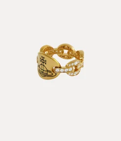 Rings|Rings|Vivienne Westwood Clorinthe Ring GOLD / WHITE CZ / BLACK Patina