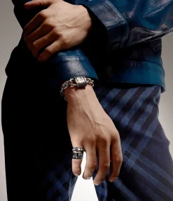 Rings|Rings|Vivienne Westwood Conduit Street Ring PLATINUM / BLACK Enamel