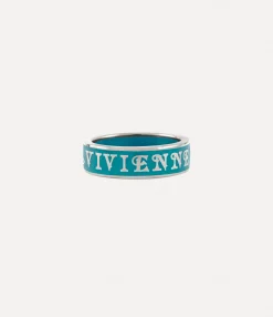 Rings|Rings|Vivienne Westwood Conduit Street Ring PLATINUM / TURQUOISE Enamel
