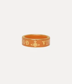 Rings|Rings|Vivienne Westwood Conduit Street Ring GOLD / ORANGE Enamel