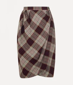 Skirts|Vivienne Westwood Drunken Drape Skirt RED CHECK