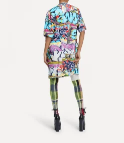 Sweatshirts And T-Shirts|Dresses|Vivienne Westwood Drunken T-shirt Dress GRAFFITI