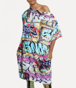 Sweatshirts And T-Shirts|Dresses|Vivienne Westwood Drunken T-shirt Dress GRAFFITI