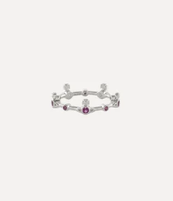 Rings|Vivienne Westwood Felicia Ring PLATINUM / DARK WINE CZ
