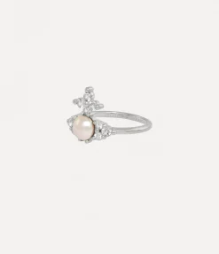 Rings|Vivienne Westwood Feodora Ring PLATINUM / WHITE CZ / CREAMROSE Pearl