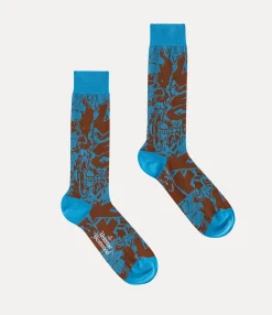 Socks|Socks And Tights|Vivienne Westwood Graffiti Sock TURQUOISE