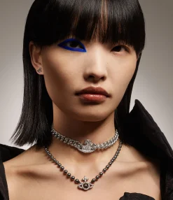 Necklaces|Classic Styles|Vivienne Westwood Graziella Small Choker PLATINUM / WHITE CZ