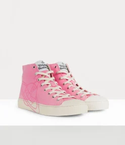 Trainers|Vivienne Westwood High Top Canvas Plimsoll SEX PINK