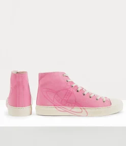 Trainers|Vivienne Westwood High Top Canvas Plimsoll SEX PINK