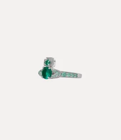 Rings|Vivienne Westwood Ismene Ring PLATINUM / GREEN CZ