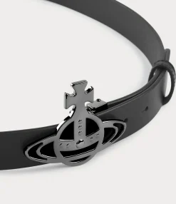 Belts And Harnesses|Belts And Harnesses|Vivienne Westwood Line Orb Buckle Belt/gunmetal