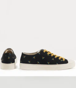 Trainers|Vivienne Westwood Low Top Canvas Plimsoll BLACK/BABY ORBS
