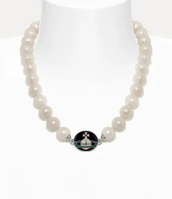 Necklaces|Classic Styles|Vivienne Westwood Man. Loelia Large Pearl Necklace PLATINUM/BLACK,OFF-WHITE,GREEN,RED