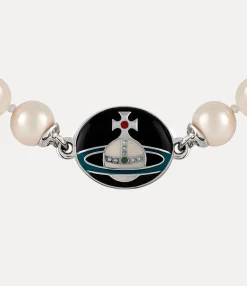 Necklaces|Classic Styles|Vivienne Westwood Man. Loelia Large Pearl Necklace PLATINUM/BLACK,OFF-WHITE,GREEN,RED