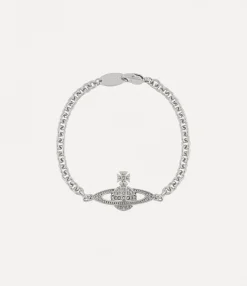Classic Styles|Bracelets|Vivienne Westwood Man. Mini Bas Relief Chain Bracelet PLATINUM / CRYSTAL Crystal