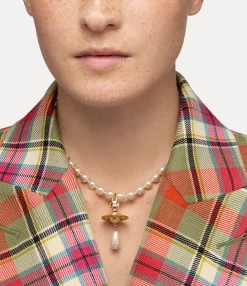 Necklaces|Classic Styles|Vivienne Westwood One Row Pearl Drop Choker