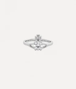 Rings|Classic Styles|Vivienne Westwood Reina Petite Ring PLATINUM / WHITE CZ