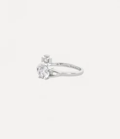 Rings|Classic Styles|Vivienne Westwood Reina Petite Ring PLATINUM / WHITE CZ
