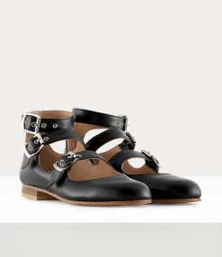 Sandals|Flats|Vivienne Westwood Roman Three Strap Sandal BLACK