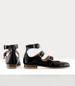 Sandals|Flats|Vivienne Westwood Roman Three Strap Sandal BLACK