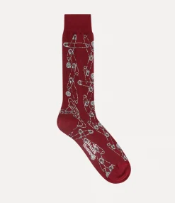 Socks|Socks And Tights|Vivienne Westwood Safety Pin Sock BORDEAUX