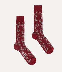 Socks|Socks And Tights|Vivienne Westwood Safety Pin Sock BORDEAUX