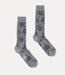 Socks|Socks And Tights|Vivienne Westwood Skull Sock GREY