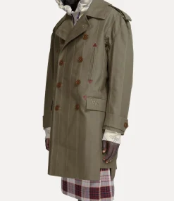 Coats And Jackets|Vivienne Westwood Stripped Trench Coat GREEN