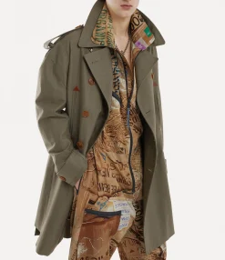 Coats And Jackets|Vivienne Westwood Stripped Trench Coat GREEN