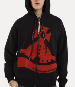 Knitwear And Sweatshirts|Vivienne Westwood Sunken Orb Zip Hoodie BLACK