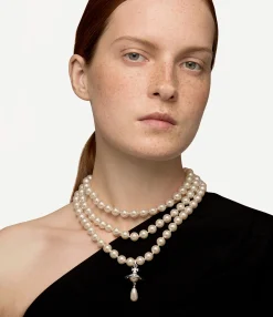 Necklaces|Classic Styles|Vivienne Westwood Three Row Pearl Drop Choker