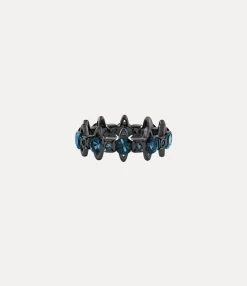 Rings|Rings|Vivienne Westwood Warwick Ring RUTHENIUM / BLUE Nano Crystal (CZ)