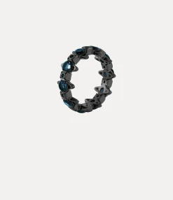 Rings|Rings|Vivienne Westwood Warwick Ring RUTHENIUM / BLUE Nano Crystal (CZ)